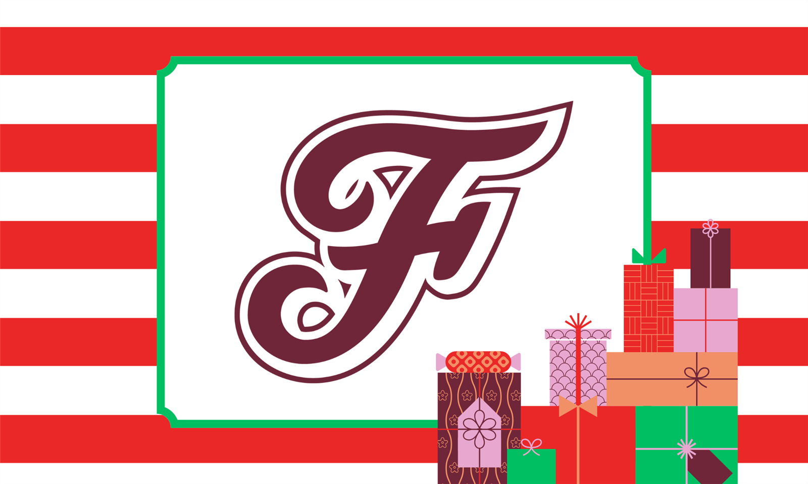 Franklin High logo with gifts around it